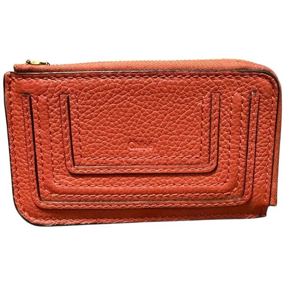 Chloé Marcie Leather Card Case in Brown - Picture 1 of 12